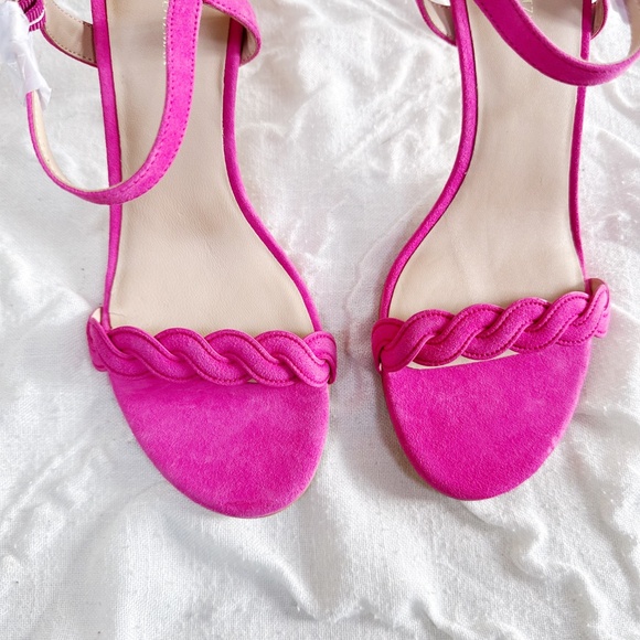 Stuart Weitzman Dancer Twistie 100 Suede Sandal In Pink Size 9 - Picture 6 of 8